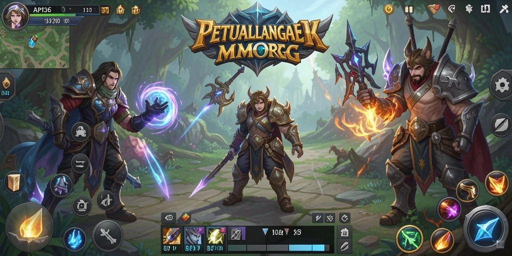 Tampilan screenshot API36 menunjukkan aksi pertempuran seru dalam dunia MMORPG.