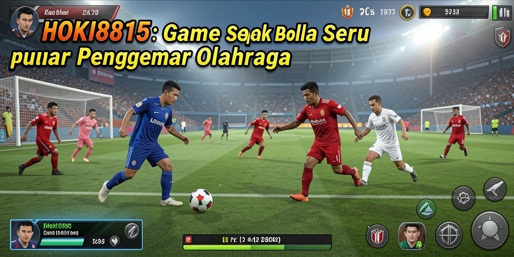 Tampilan gameplay HOKI8815 yang seru dalam aksi pertandingan sepak bola.