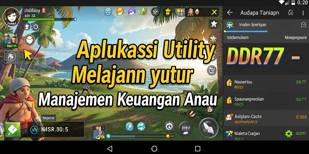 Screenshot aplikasi IDR77 menampilkan fitur pengelolaan keuangan yang canggih.