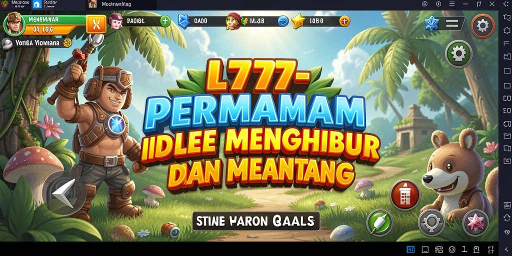 Screenshot gameplay <strong>L777</strong> menunjukkan kemajuan dan pengelolaan sumber daya yang menyenangkan.