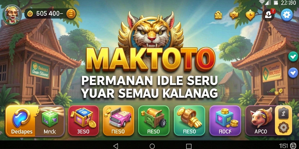Tampilan gameplay <strong>MAKTOTO</strong> yang menarik dengan karakter yang bekerja secara otomatis.