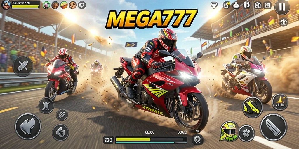 Gameplay seru balap motor di MEGA777 dengan grafis menawan.
