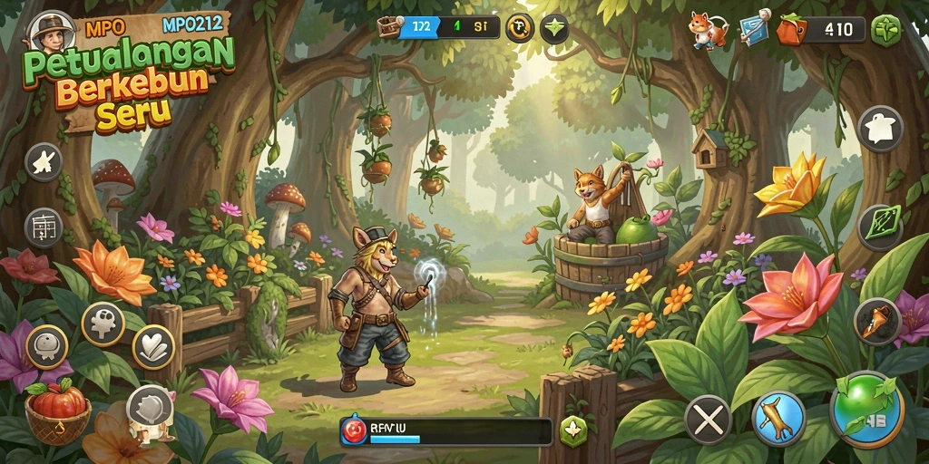 Screenshot MPO2121 menampilkan petani yang sedang merawat kebun.