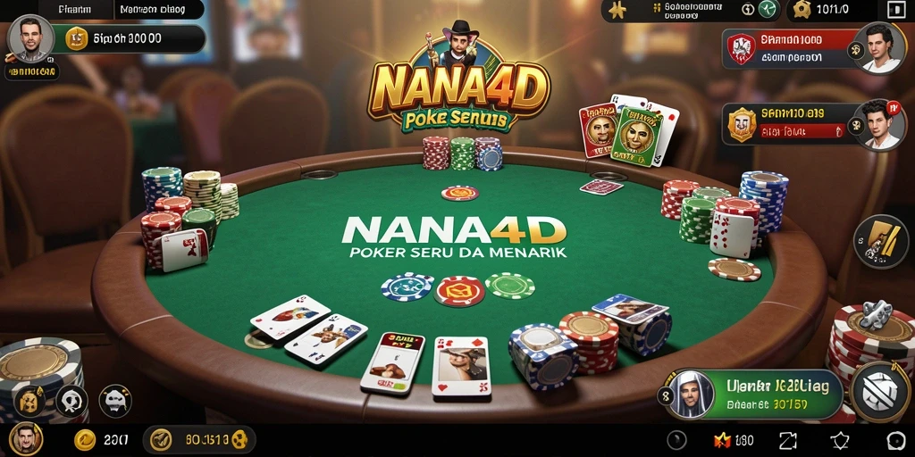 Tampilan screenshot <strong>NANA4D</strong> yang menunjukkan gameplay Poker yang mendebarkan.