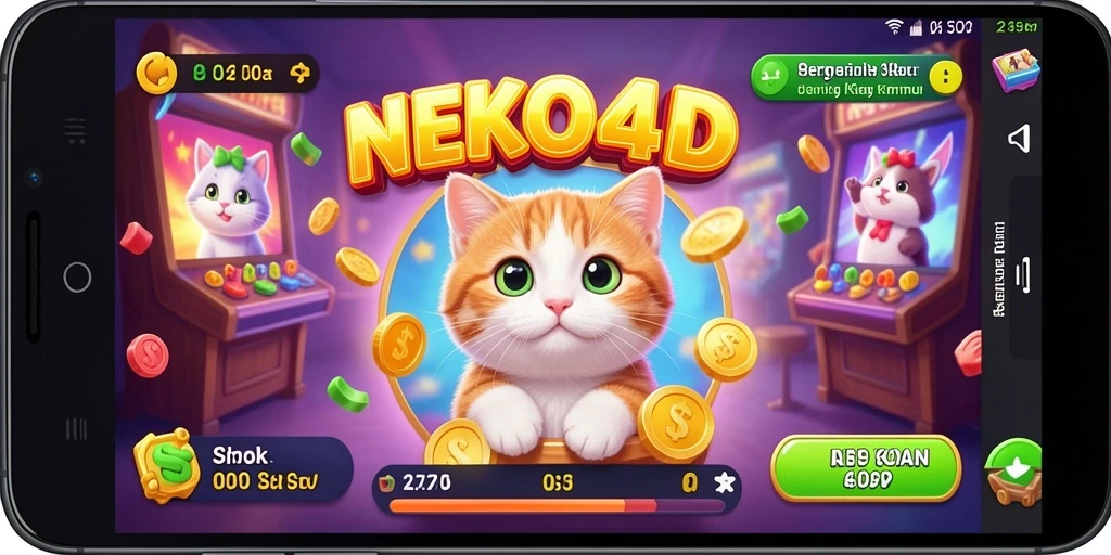 Tampilan gameplay NEKO4D dengan simbol kucing yang menarik.
