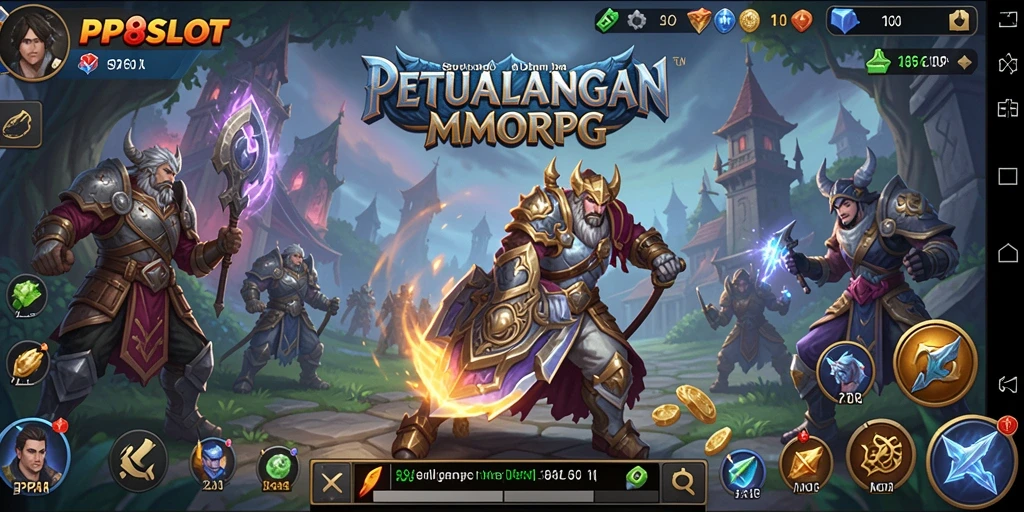 Screenshot utama PP8SLOT menampilkan aksi seru dalam game MMORPG.