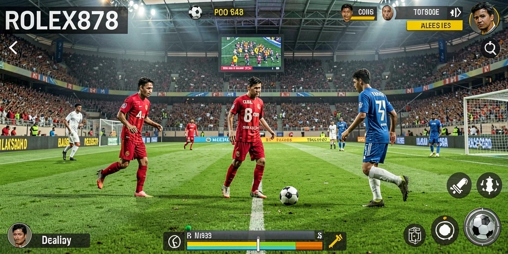 Tampilan menakjubkan dari pertandingan sepak bola di ROLEX878.
