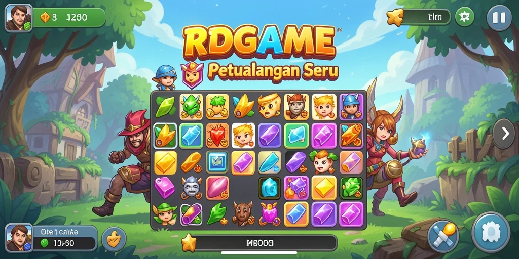 Screenshot menunjukkan gameplay RPGAME yang menegangkan dalam kategori Match-3.