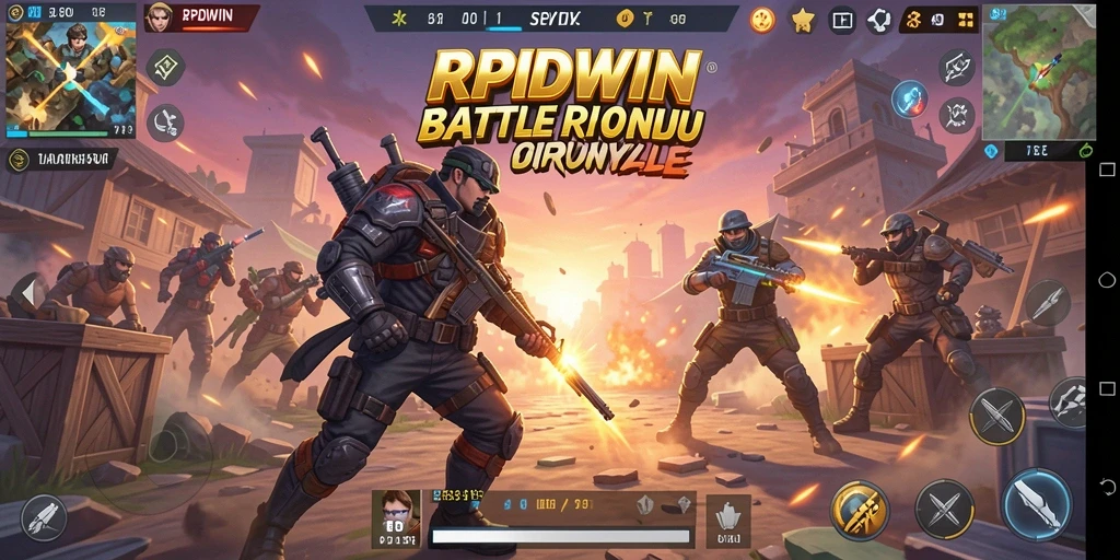 Tangkapan layar RPIDWIN menunjukkan momen pertempuran yang mendebarkan dalam game Battle Royale.