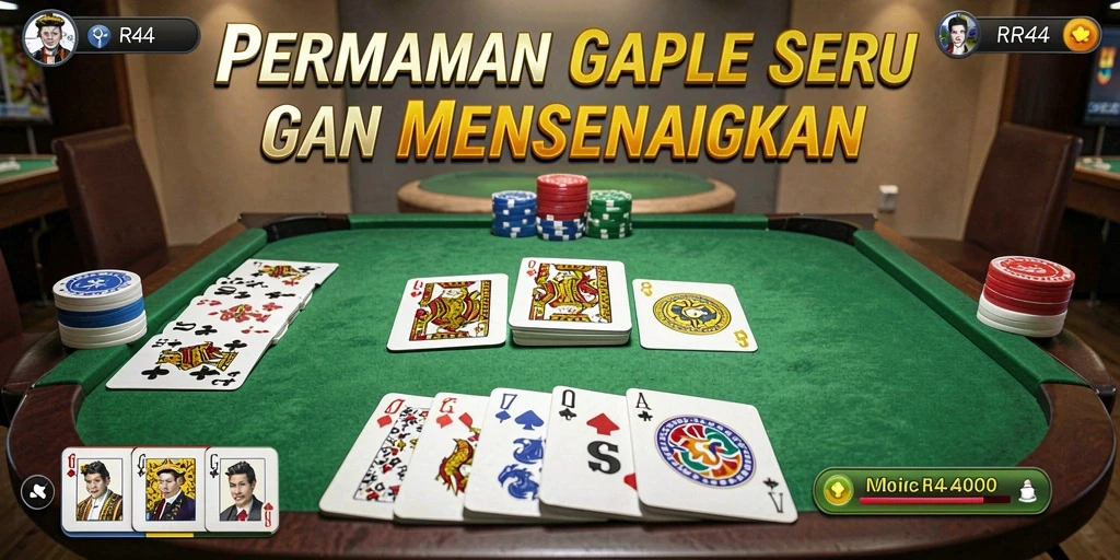 Gameplay seru Gaple yang menghibur dan interaktif.