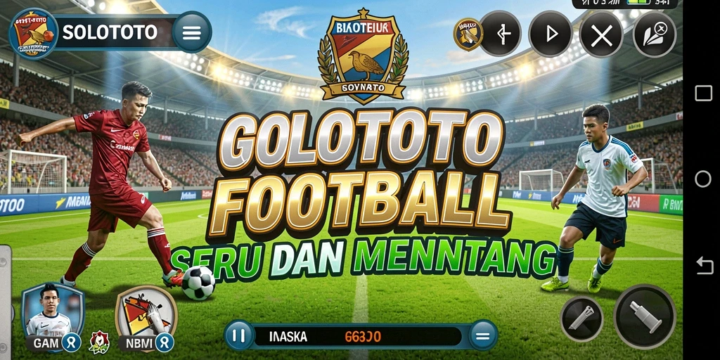 Gameplay seru SOLOTOTO yang menampilkan aksi sepak bola.