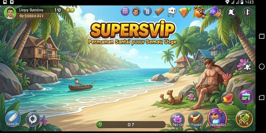 Tampilan gameplay seru dan penuh warna dari SUPERSVIP.