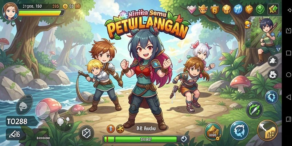 Tampilan gameplay TO288 yang penuh aksi dalam dunia Anime.