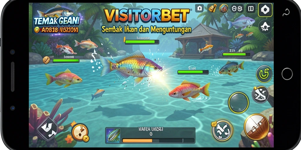 Tampilan menawan dari gameplay Tembak Ikan di VISITORBET.