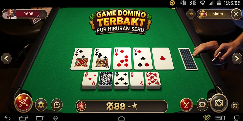 Screenshot gameplay Domino yang seru dan interaktif.